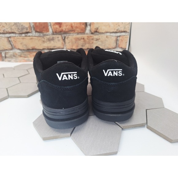 Vans Hylane Men Sz 8 Triple Black Skate Blackout Cat Sneakers Fat Tongue Chunky - Picture 5 of 8